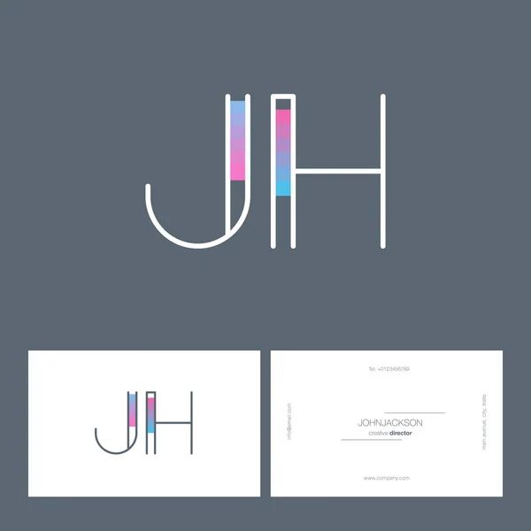 Line joint letters logo JH — Stock Vector