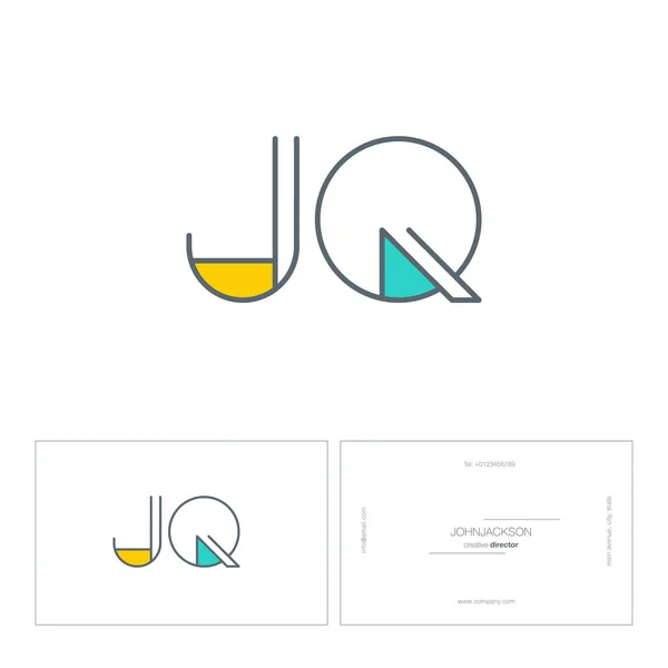 Linie gemeinsame Buchstaben logo jq — Stockvektor