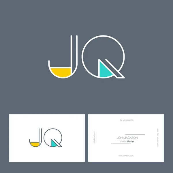 Linii litery wspólnego logo Jq — Wektor stockowy