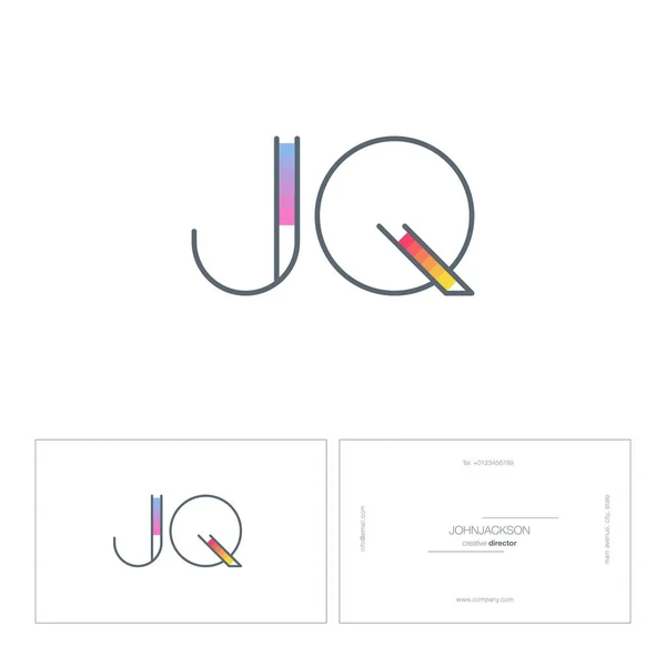 Ligne lettres communes logo JQ — Image vectorielle