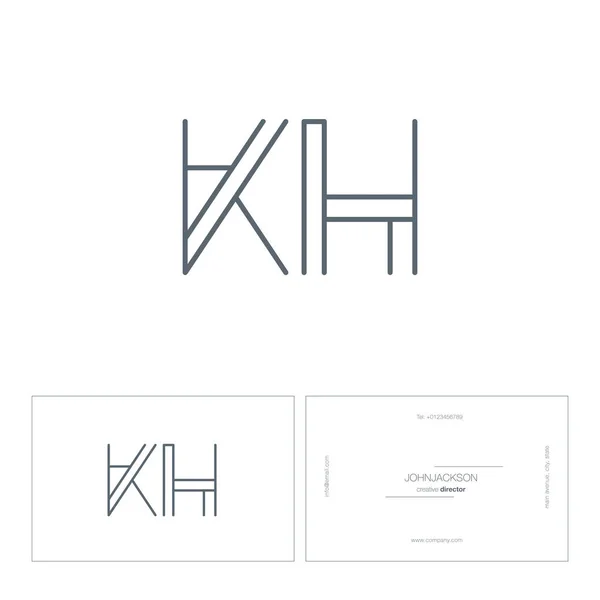 Lettres de ligne logo KH — Image vectorielle