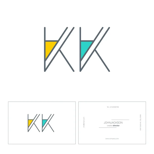 Linia listów logo Kk — Wektor stockowy
