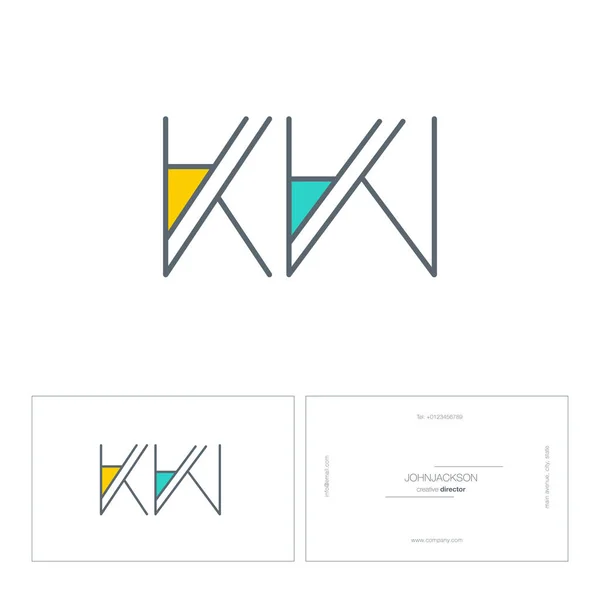 Linia listów logo Kw — Wektor stockowy