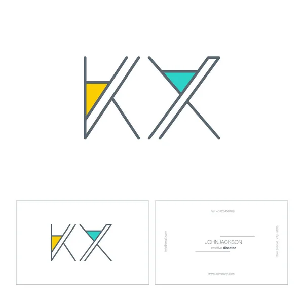 Linia listów logo Kx — Wektor stockowy
