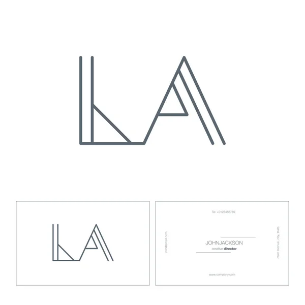 Linha letras logotipo LA —  Vetores de Stock