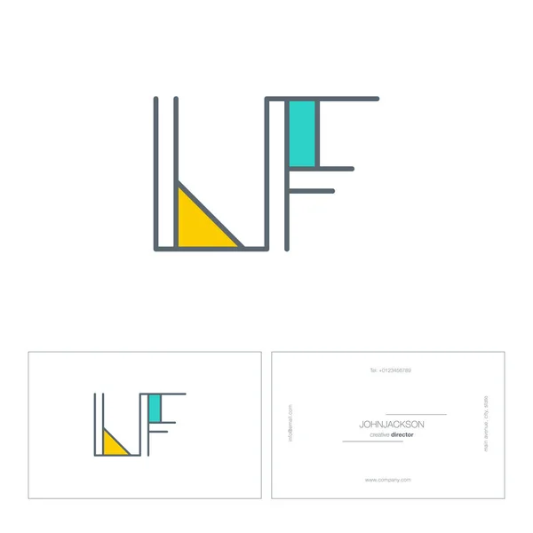 Línea letras logo LF — Vector de stock