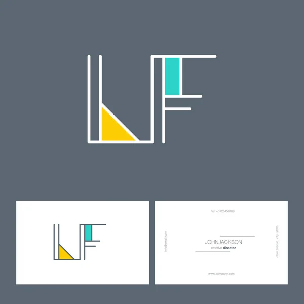 Line letters logo LF — Stock Vector