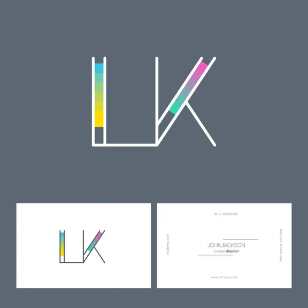 Línea letras logo LK — Vector de stock