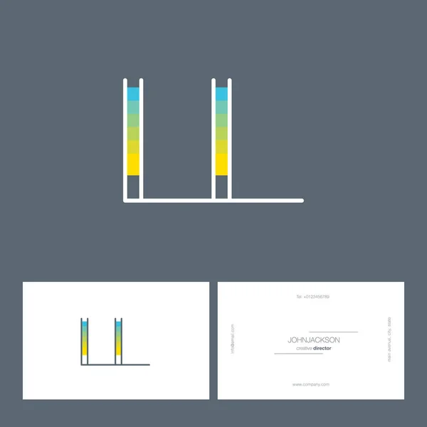 Lettres de ligne logo LL — Image vectorielle