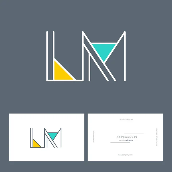 Linia listów logo Lm — Wektor stockowy