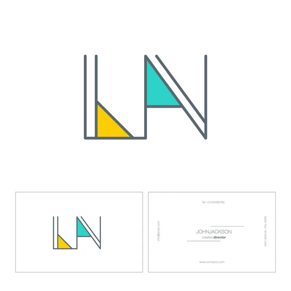 Lignes lettres logo LN — Image vectorielle