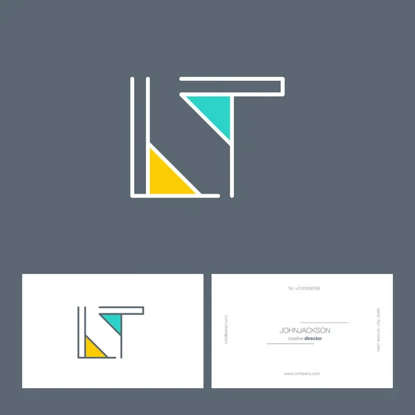 Lignes lettres logo LT — Image vectorielle