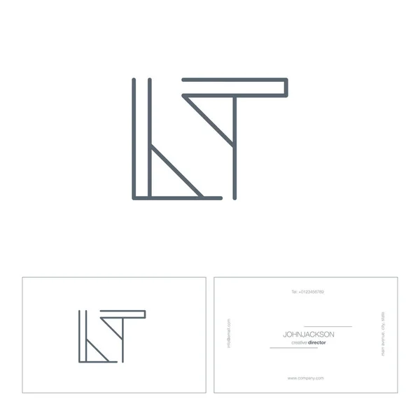 Lignes lettres logo LT — Image vectorielle