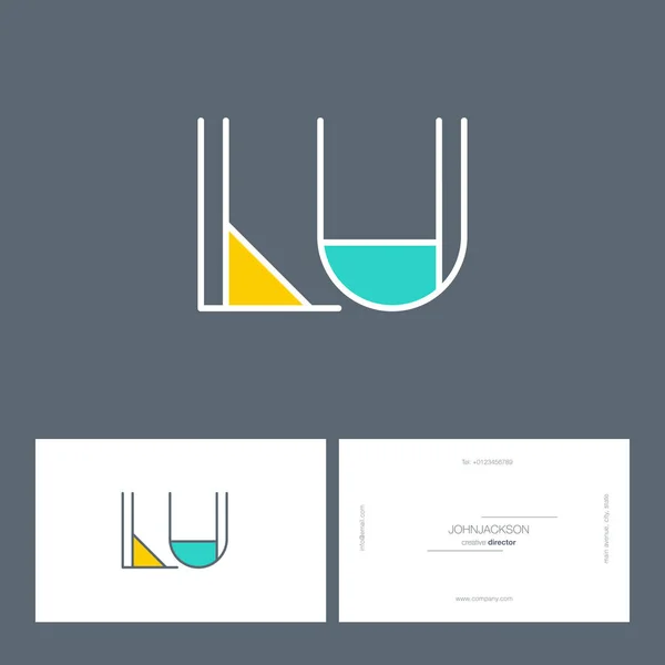 Lignes lettres logo LU — Image vectorielle