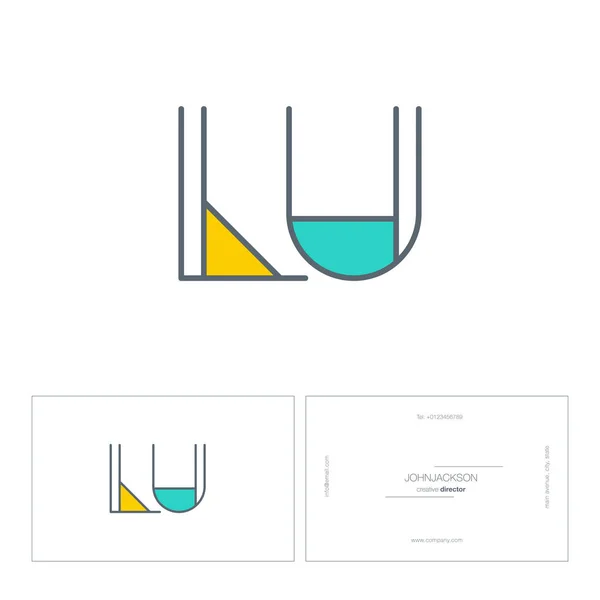 Lignes lettres logo LU — Image vectorielle