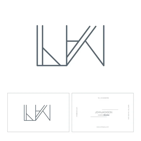 Línea letras logo LW — Vector de stock