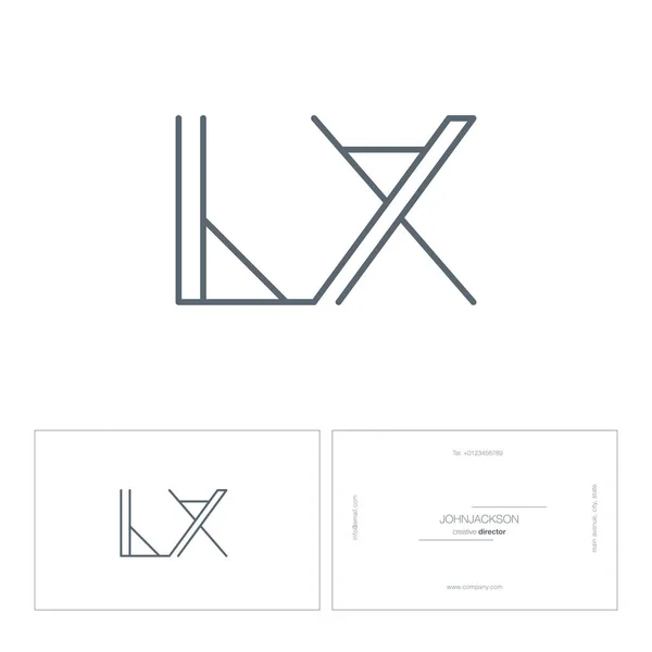 Línea letras logo LX — Vector de stock