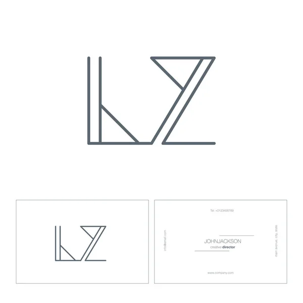 Línea letras logo LZ — Vector de stock