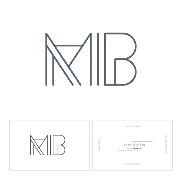 Çizgi harf logo Mb — Stok Vektör