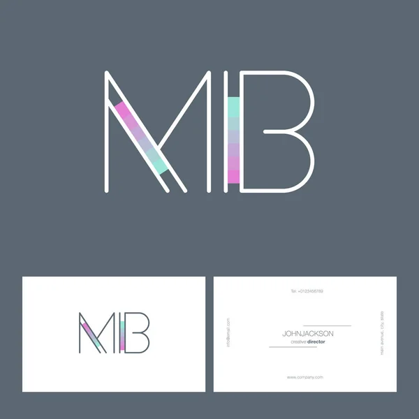 Linha letras logotipo MB — Vetor de Stock