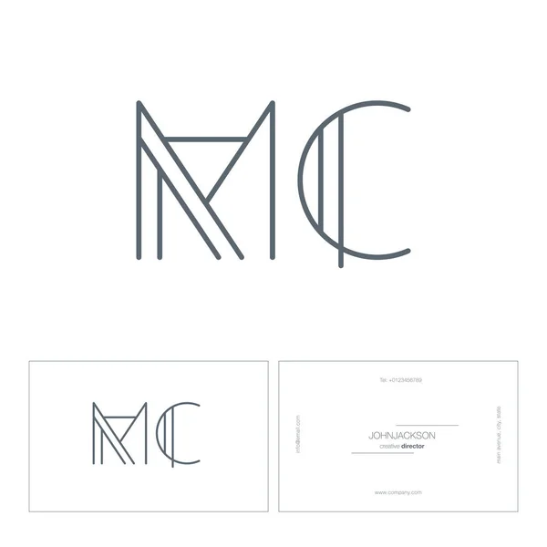 Linie Buchstaben logo mc — Stockvektor