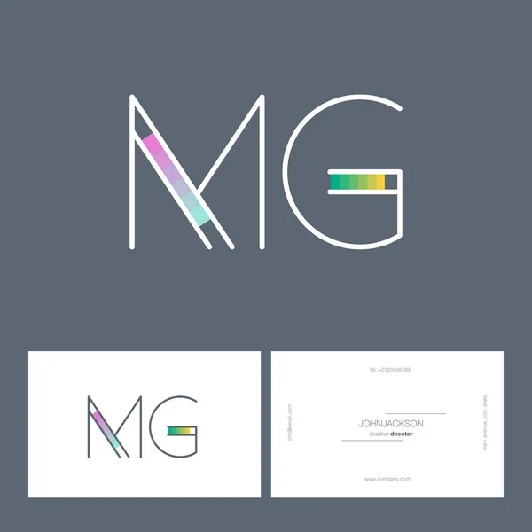Línea letras logo MG — Vector de stock