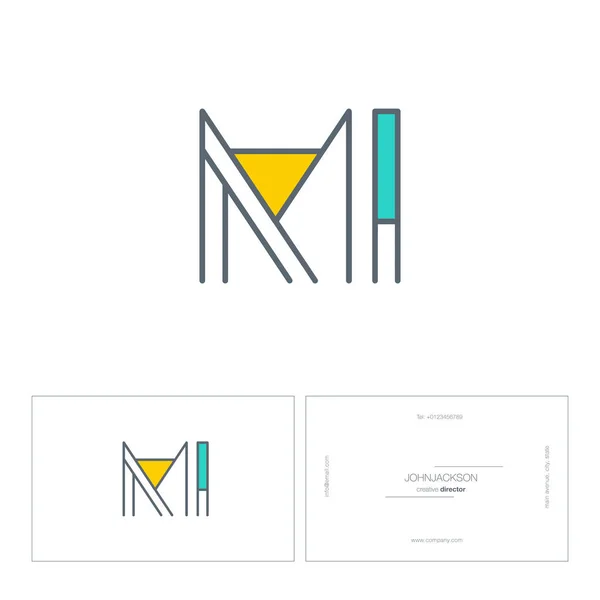 Linia listów logo Mi — Wektor stockowy