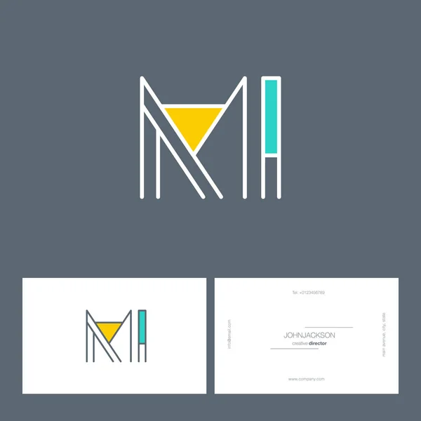 Linia listów logo Mi — Wektor stockowy