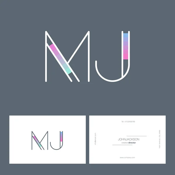 Lignes lettres logo MJ — Image vectorielle
