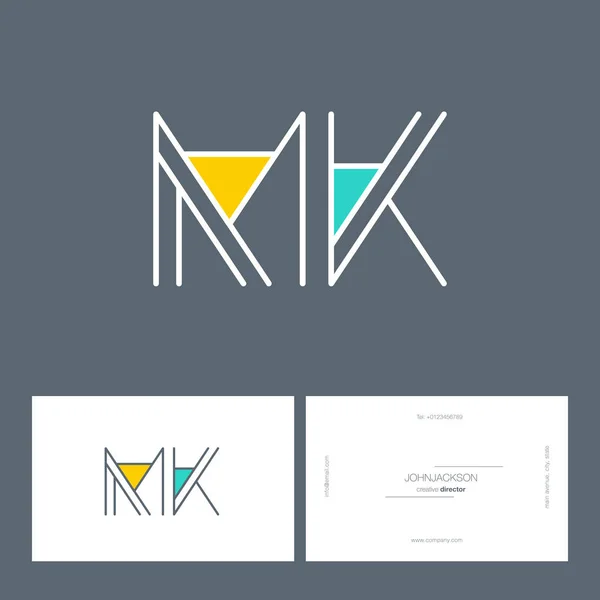 Line letters logo MK — Stock Vector