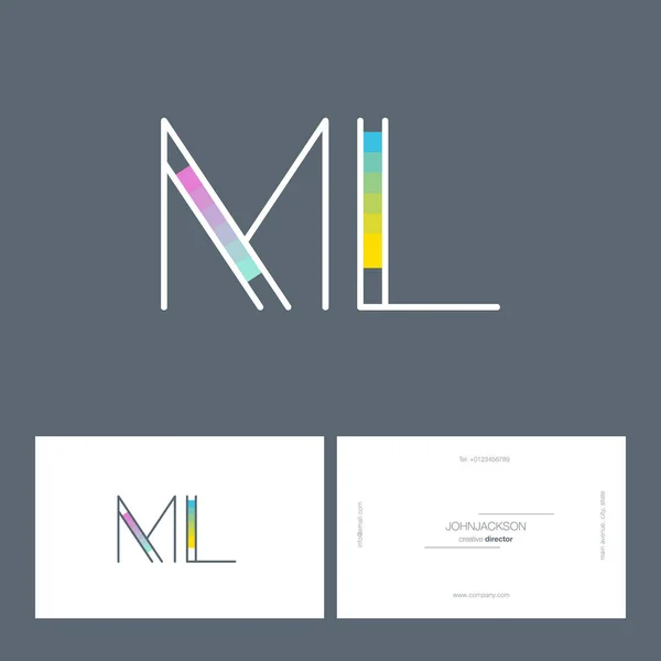 Line letters logo ML — Stock Vector