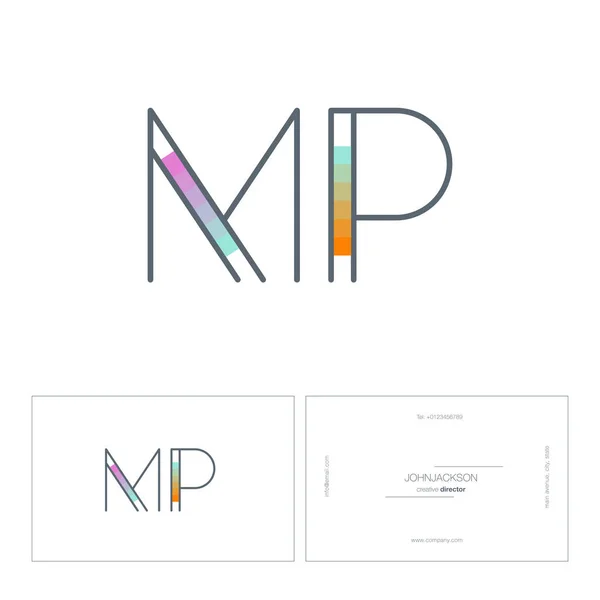 Lignes lettres logo MP — Image vectorielle