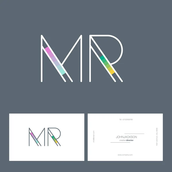 Lignes lettres logo MR — Image vectorielle