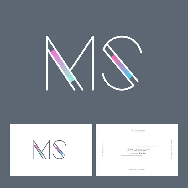 Lignes lettres logo MS — Image vectorielle