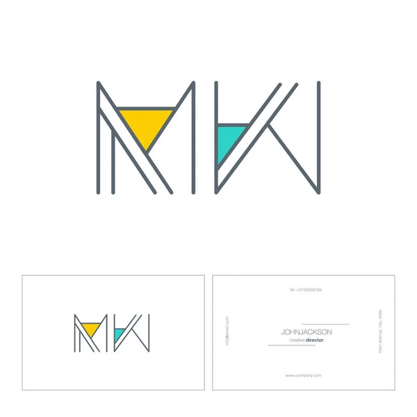 Linia listów logo Mw — Wektor stockowy