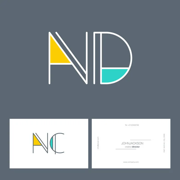 Γραμμή γράμματα λογότυπο Nd — Διανυσματικό Αρχείο