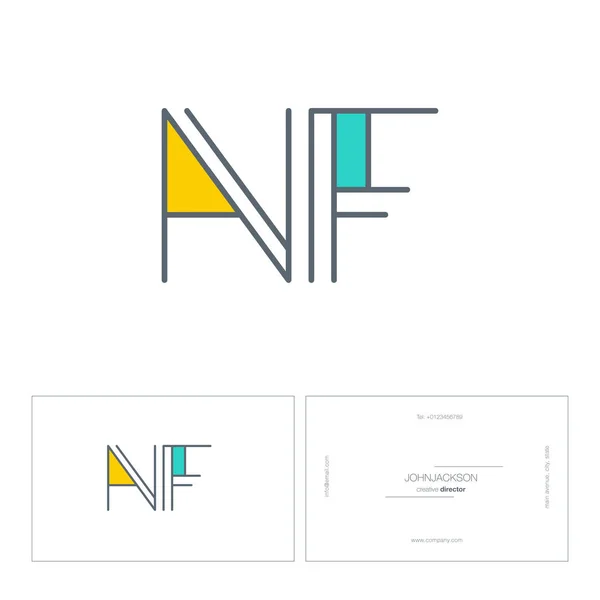 Line letters logo NF — Stock Vector