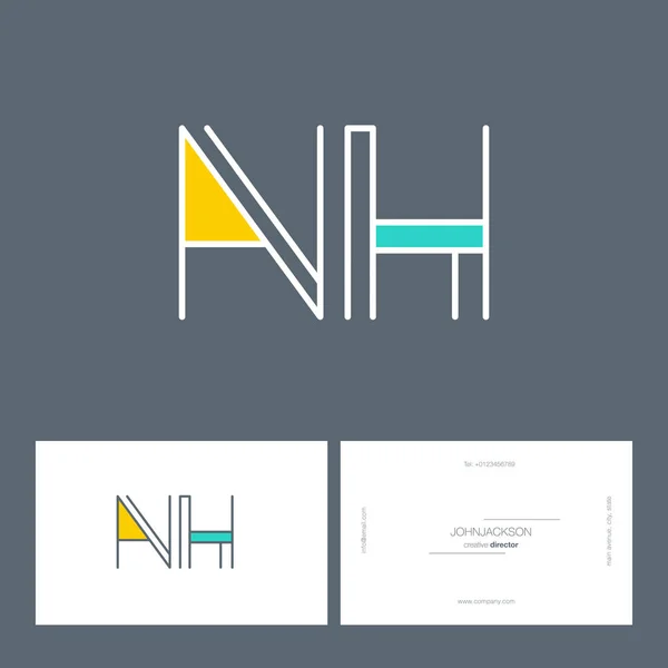 线字母徽标 Nh — 图库矢量图片