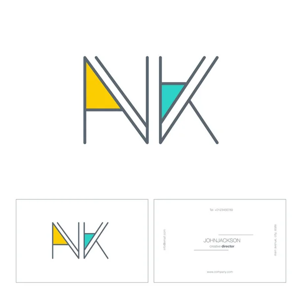 Linia listów logo Nk — Wektor stockowy