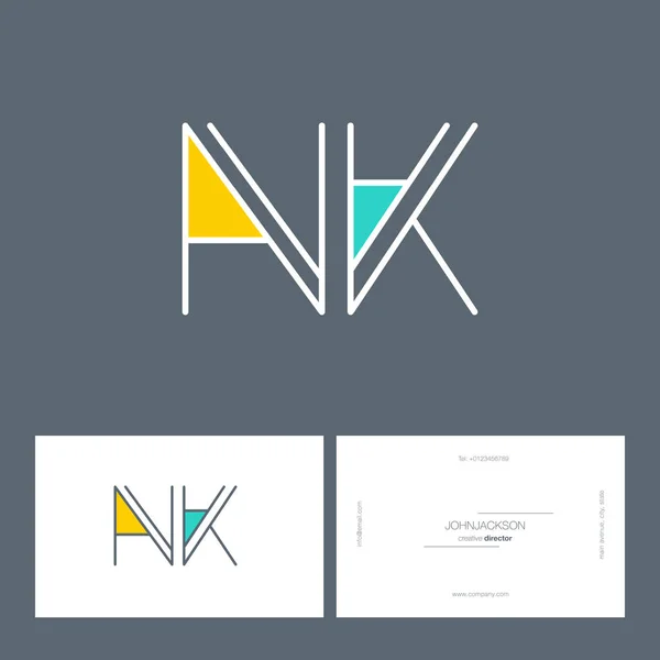 Linia listów logo Nk — Wektor stockowy