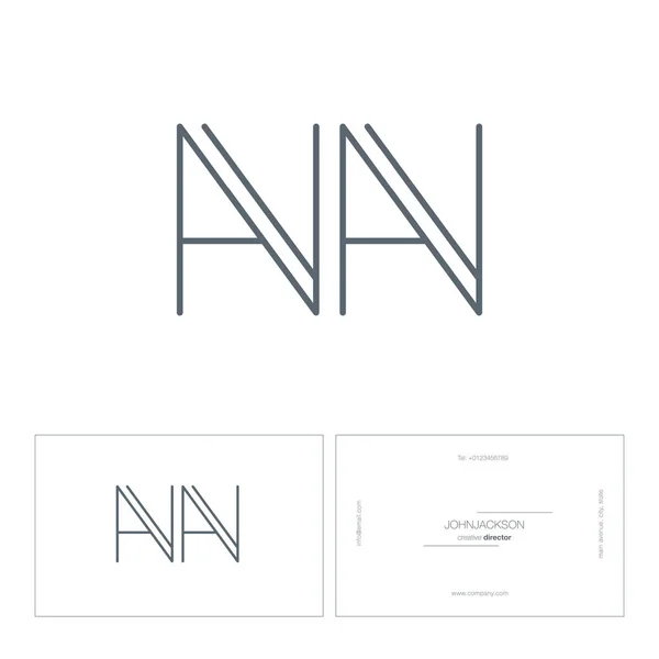 Лінійні літери логотип NN — стоковий вектор