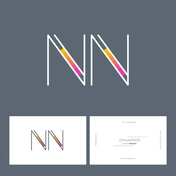 Lignes lettres logo NN — Image vectorielle