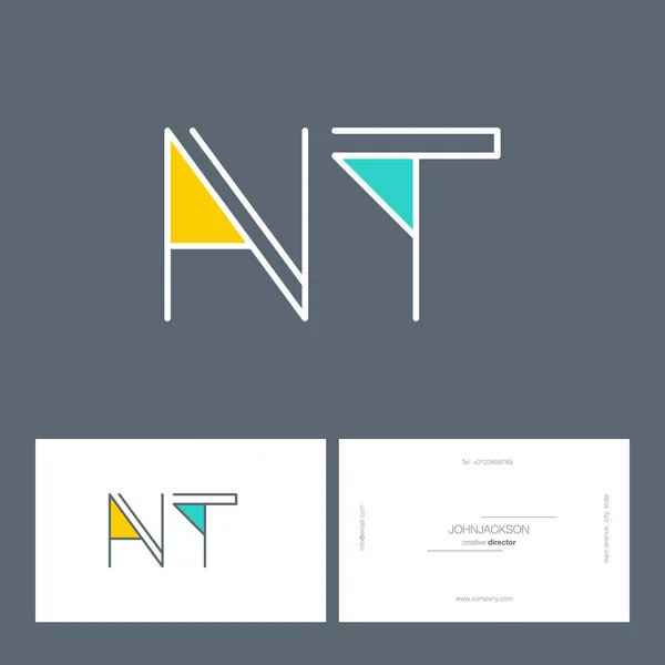 Lignes lettres logo NT — Image vectorielle
