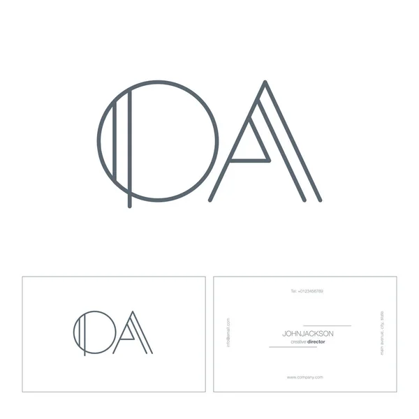 Línea conjunta letras logo OA — Vector de stock