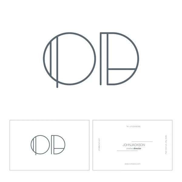 Lettres jointes ligne logo OD — Image vectorielle