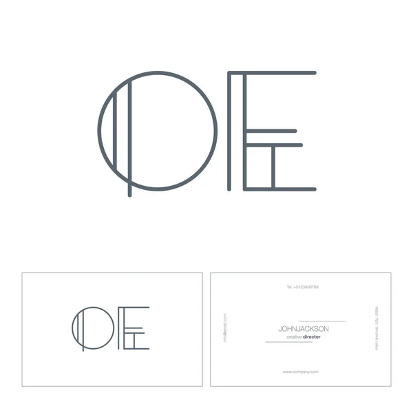 Ligne lettres communes logo OE — Image vectorielle