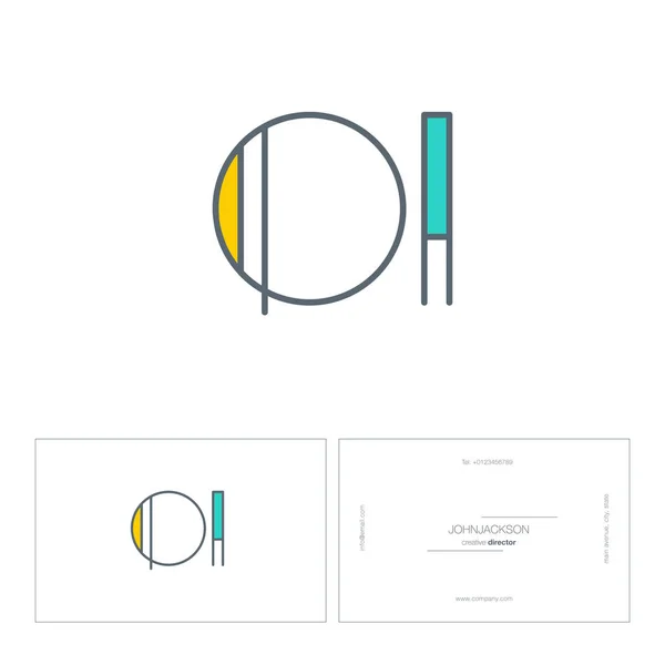 Γραμμή κοινές επιστολές λογότυπο Oi — Διανυσματικό Αρχείο