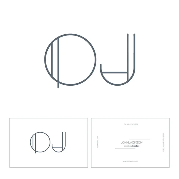 Line joint letters logo OJ — Stock Vector