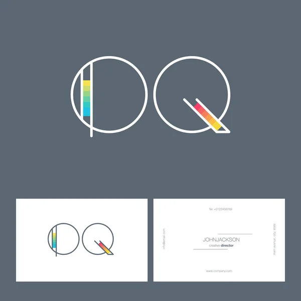 Ligne lettres communes logo OQ — Image vectorielle