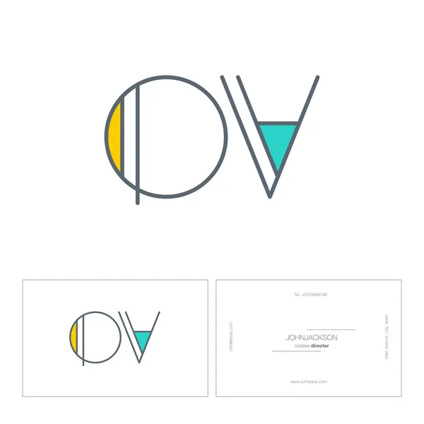 Ligne lettres communes logo OV — Image vectorielle